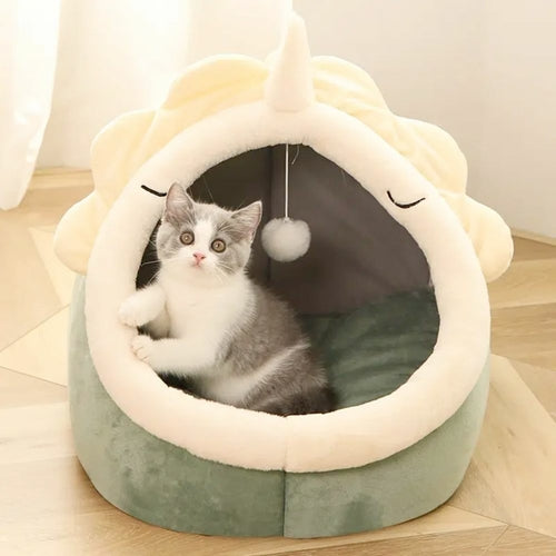 Adorable Dinosaur Pet House with Toy - Cozy Cave & Entertainment Center