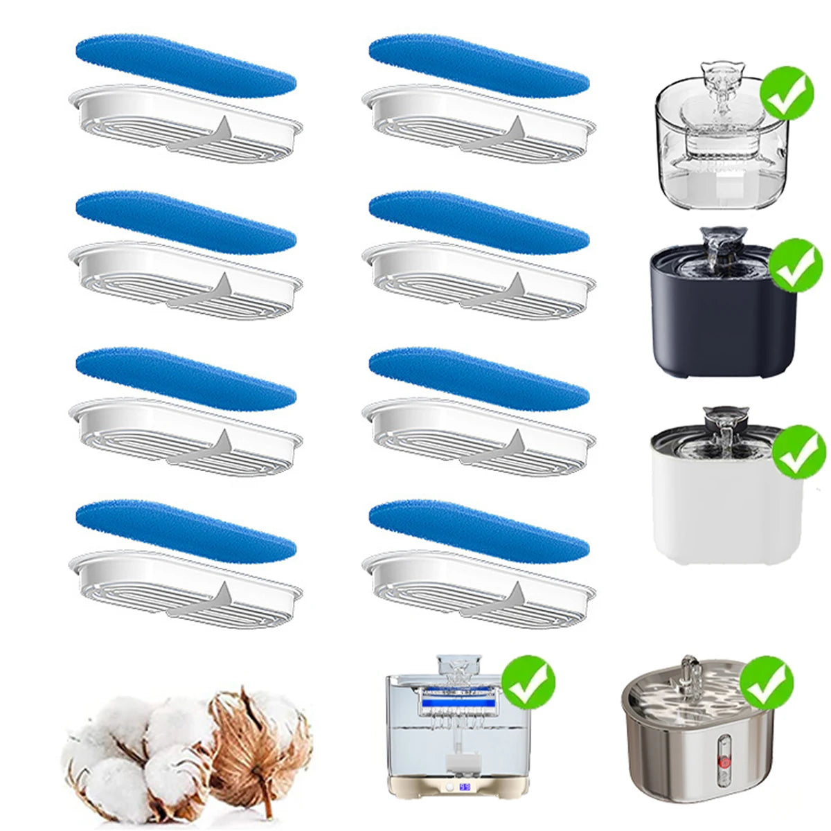 FW666 Cat Water Fountain Filters - Activated Carbon Replacement Set
