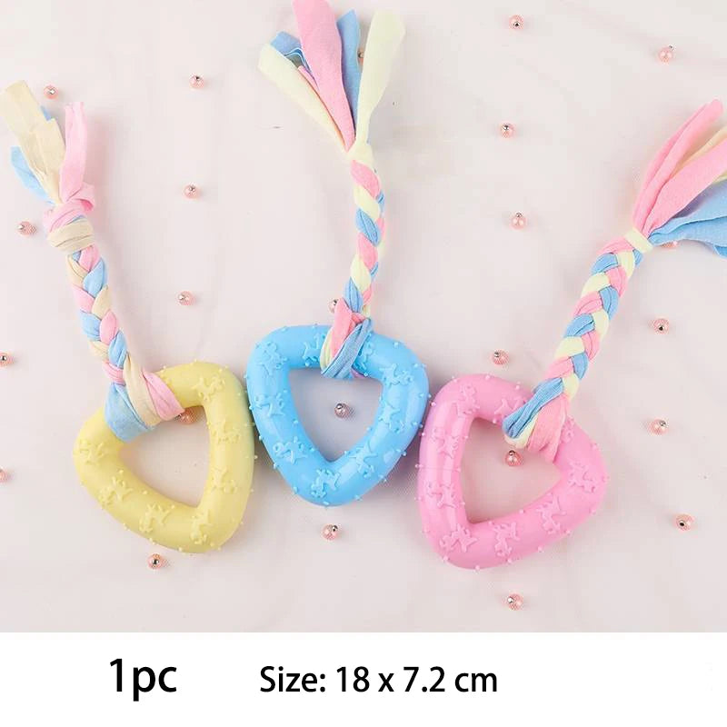 TPR Knot Dog Toys - Bite Resistant Dental Chew for Small Dogs