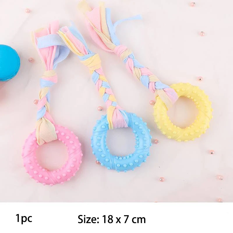 TPR Knot Dog Toys - Bite Resistant Dental Chew for Small Dogs