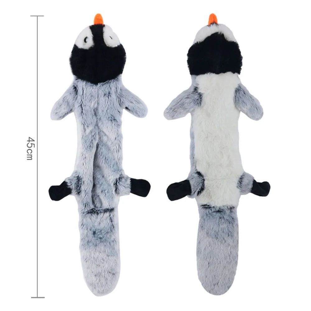Stuffingless Animal Dog Toy - No-Mess Squeaky & Crinkle Fun