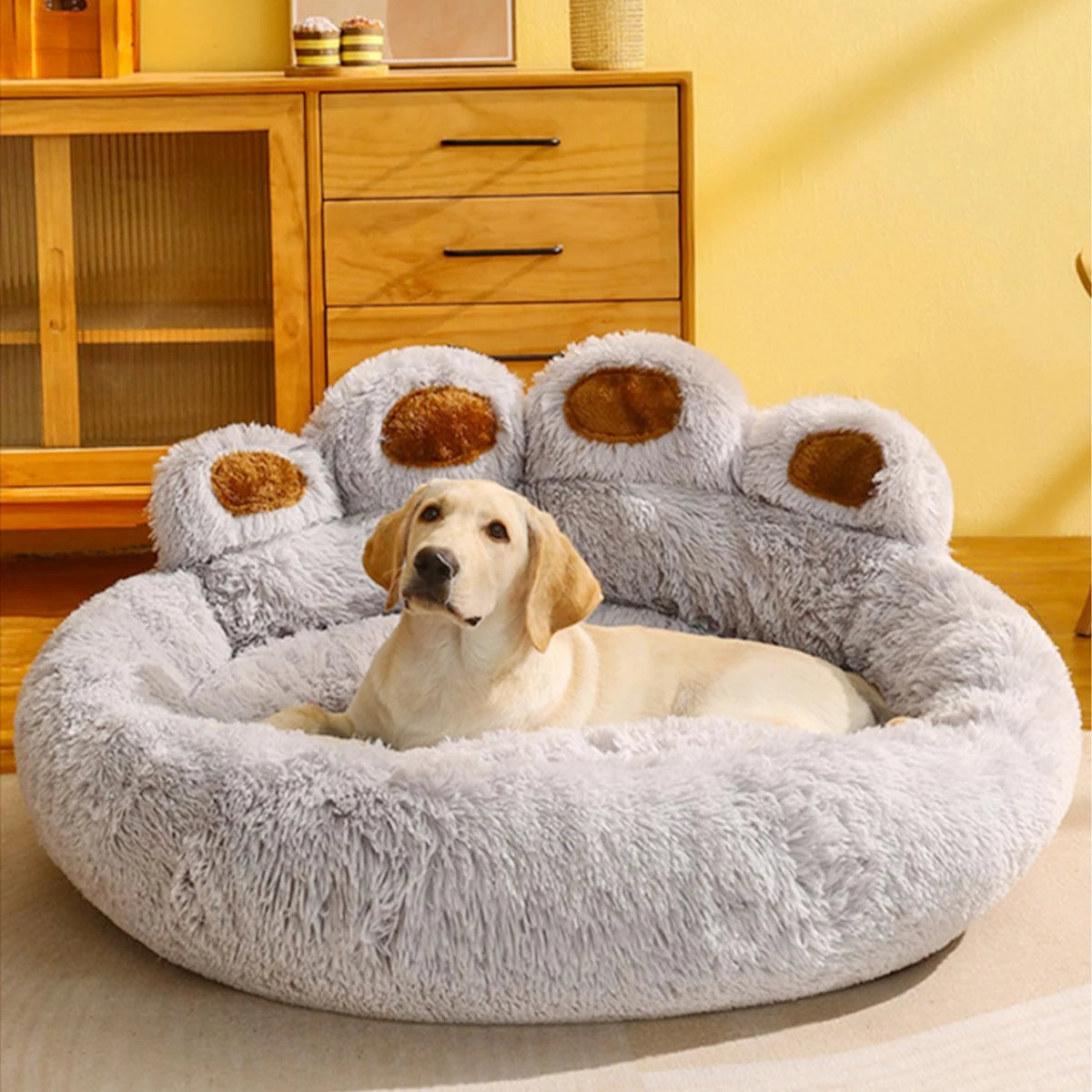Fluffy Dog Bed - Large Sofa Basket for Dogs, Cats & Puppies