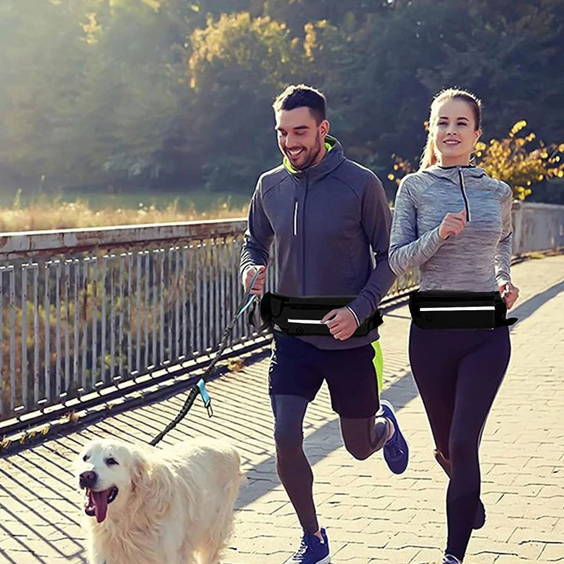 Hands Free Dog Leash - Running Walking Reflective with Waist Bag