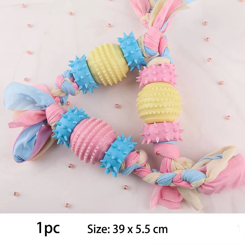 TPR Knot Dog Toys - Bite Resistant Dental Chew for Small Dogs