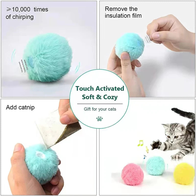Smart Interactive Cat Ball - Electric Catnip Squeaky Training Toy