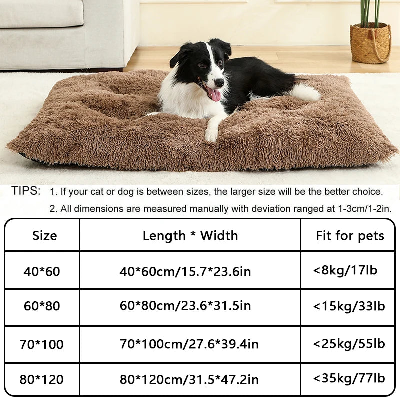 Soft Long Plush Dog Bed - Premium Pet Sleeping Sofa & Basket