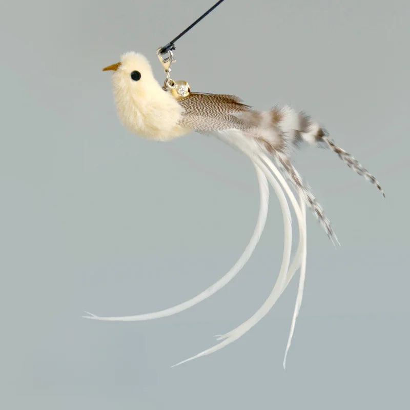 Hands-Free Cat Wand - Bird Feather Toy with Suction Cup & Bell