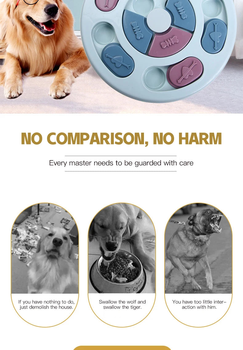 Interactive Slow Feeder Dog Bowl - Brain Training Puzzle Toy for Cats & Dogs