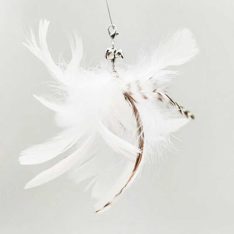 Hands-Free Cat Wand - Bird Feather Toy with Suction Cup & Bell