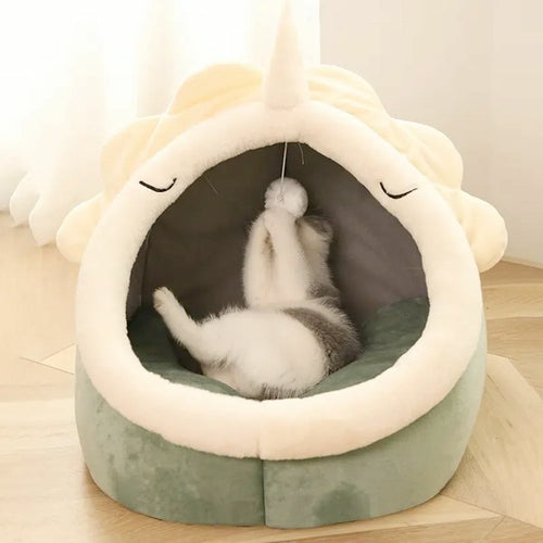 Adorable Dinosaur Pet House with Toy - Cozy Cave & Entertainment Center