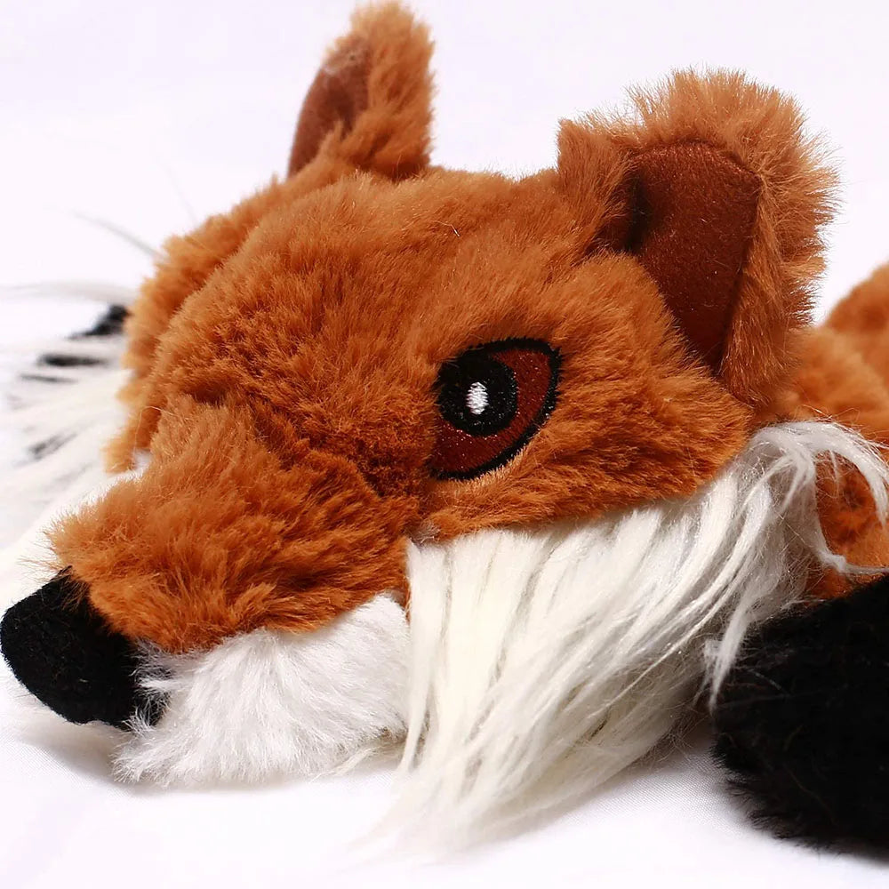 Stuffingless Animal Dog Toy - No-Mess Squeaky & Crinkle Fun