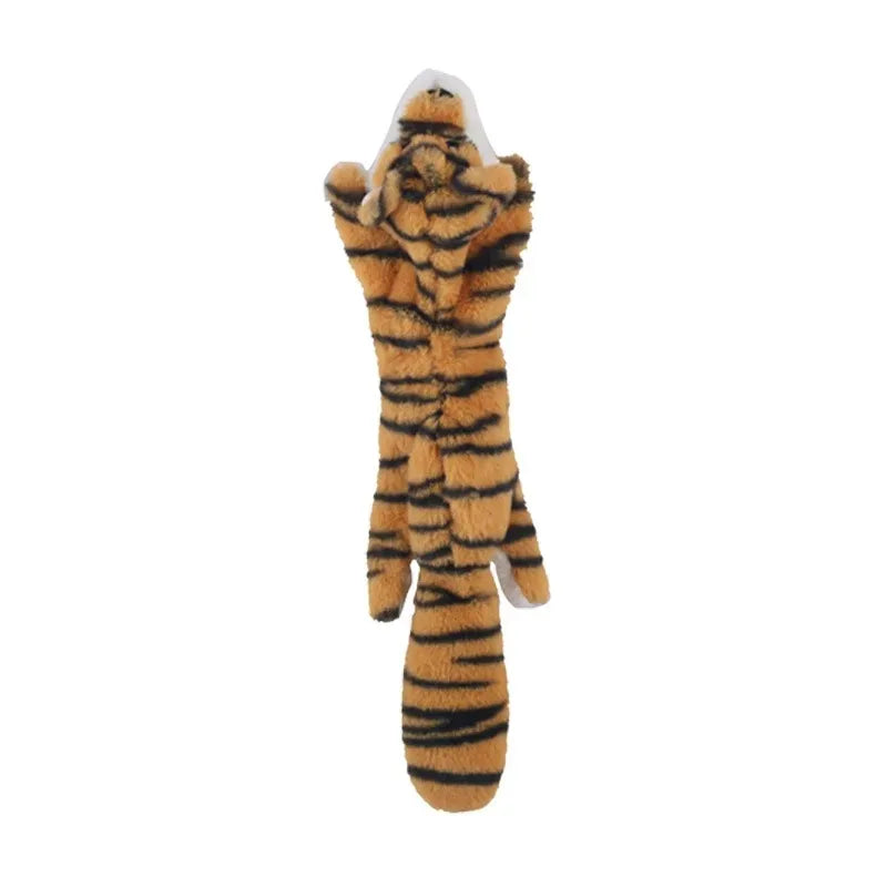 Stuffingless Animal Dog Toy - No-Mess Squeaky & Crinkle Fun