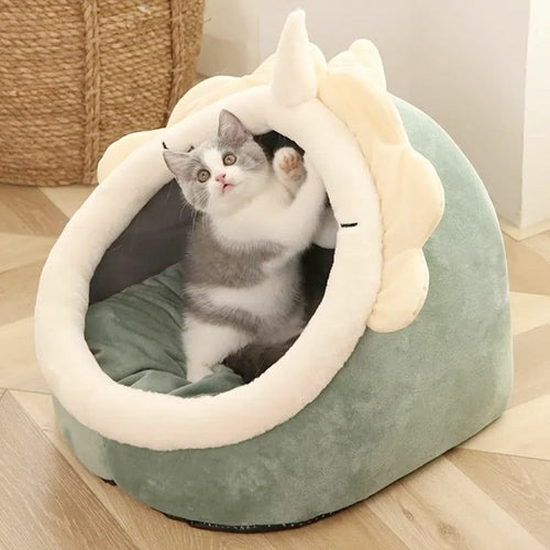 Adorable Dinosaur Pet House with Toy - Cozy Cave & Entertainment Center