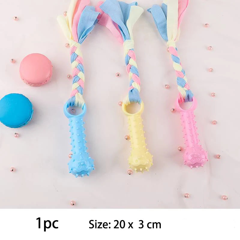 TPR Knot Dog Toys - Bite Resistant Dental Chew for Small Dogs