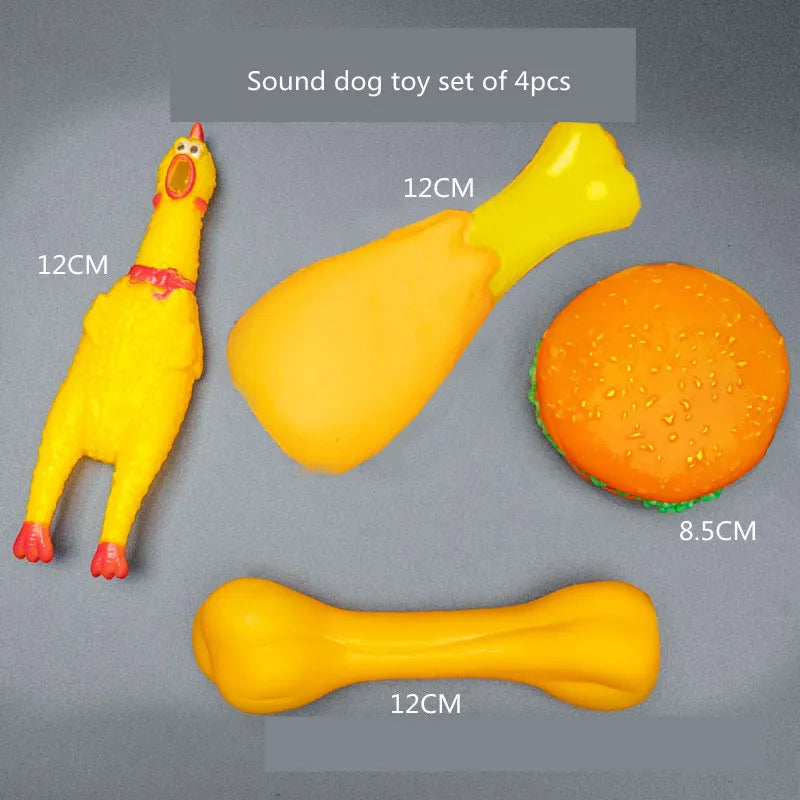 Complete Dog Toy Kit - Ball, Bone, Rope & Squeaky Plush Set