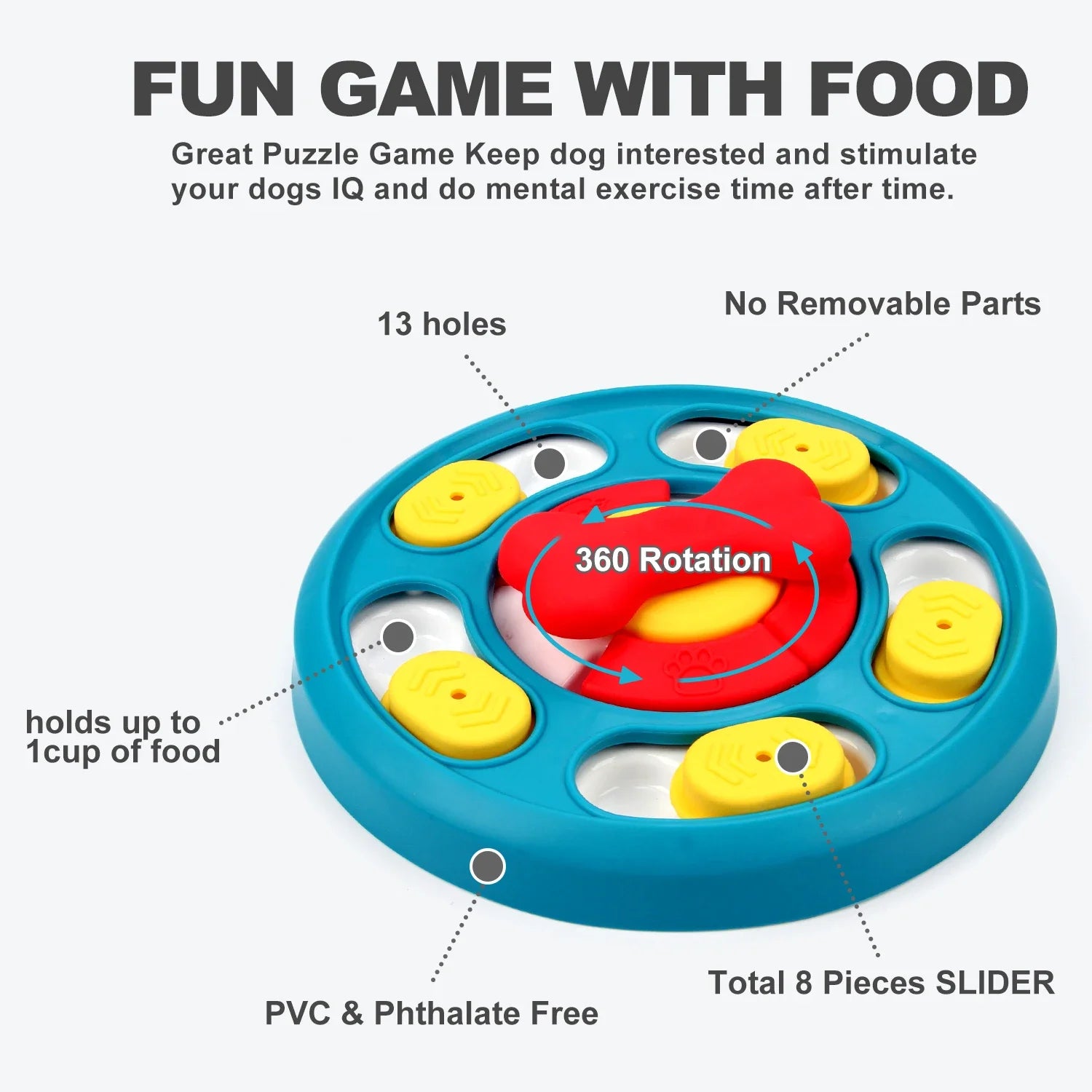 Puzzle Slow Feeder - IQ Training Food Dispenser & Licking Plate