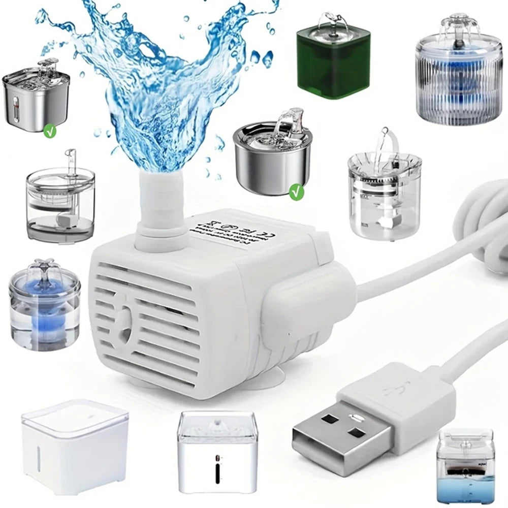 5V USB Water Pump - Cat Fountain Replacement Pump with Light