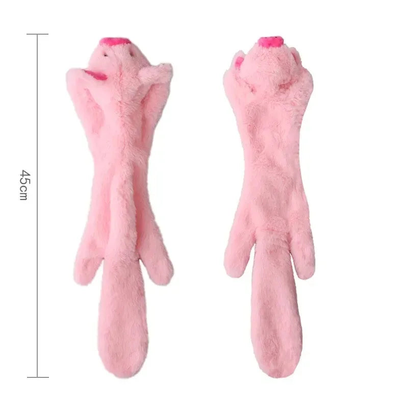 Stuffingless Animal Dog Toy - No-Mess Squeaky & Crinkle Fun