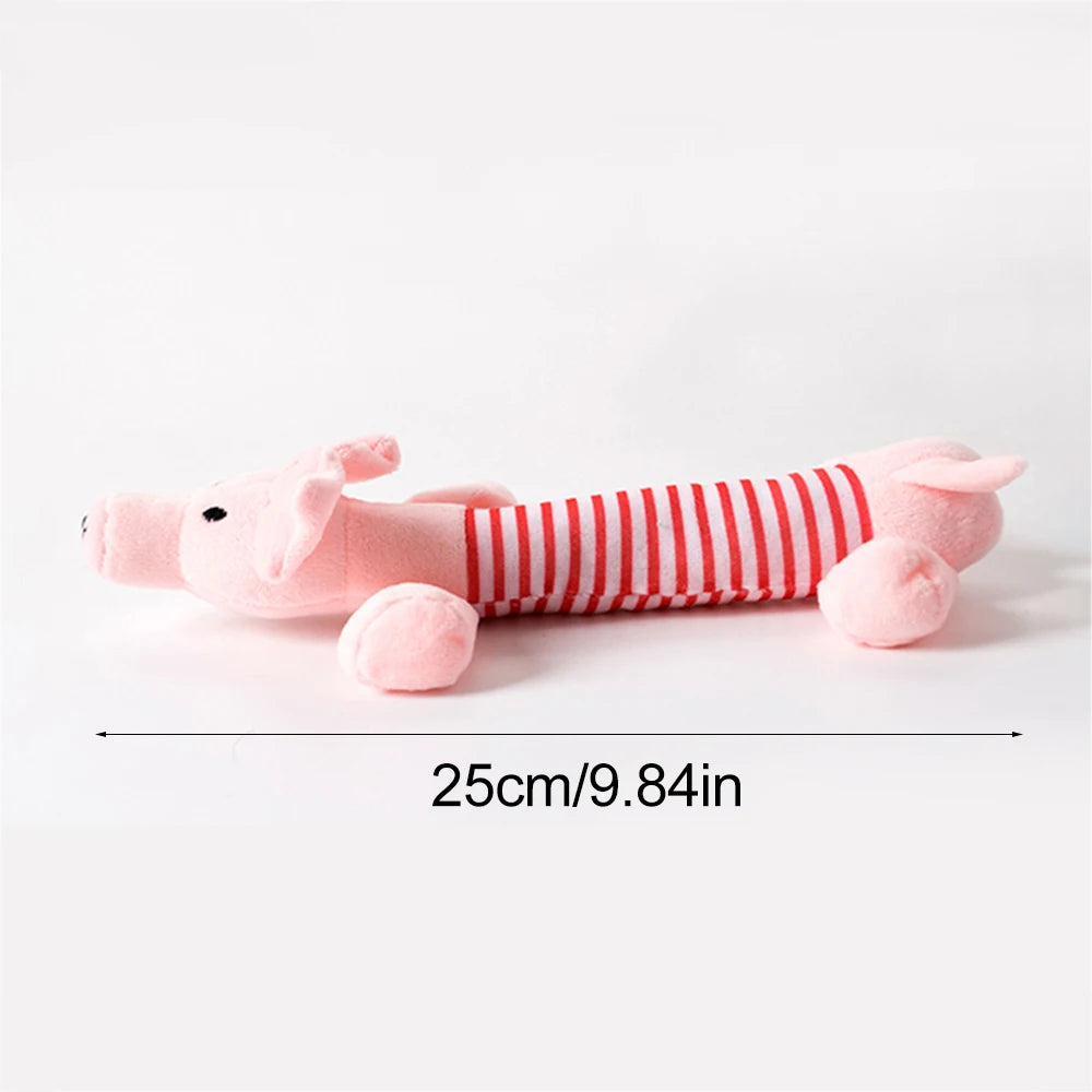 Stuffingless Animal Dog Toy - No-Mess Squeaky & Crinkle Fun