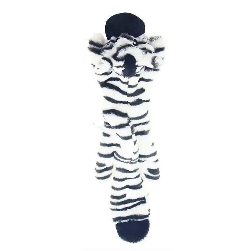 Stuffingless Animal Dog Toy - No-Mess Squeaky & Crinkle Fun