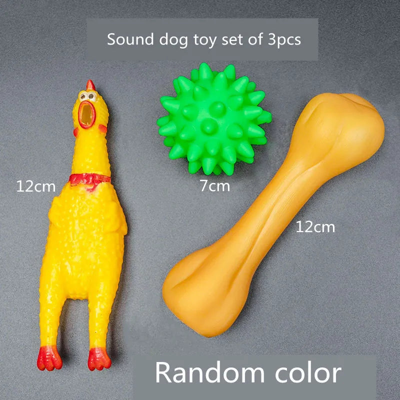Complete Dog Toy Kit - Ball, Bone, Rope & Squeaky Plush Set