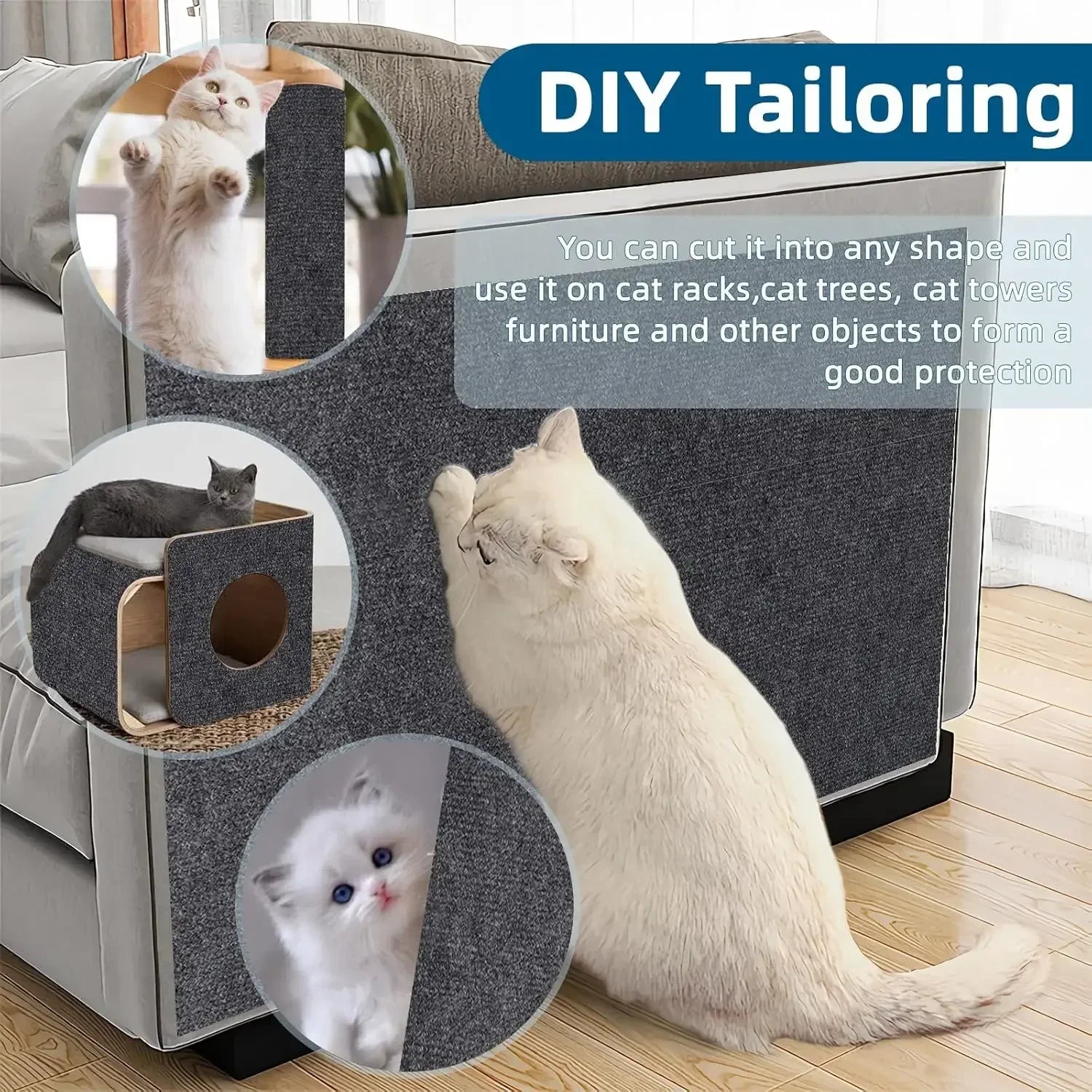 Cat Scratching Mat - Self-Adhesive Furniture Protector & Scratcher