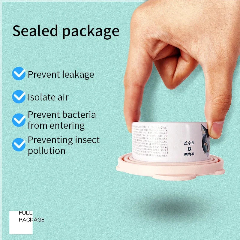 Portable Silicone Pet Food Lid - 2-in-1 Sealer Spoon for Fresh Storage