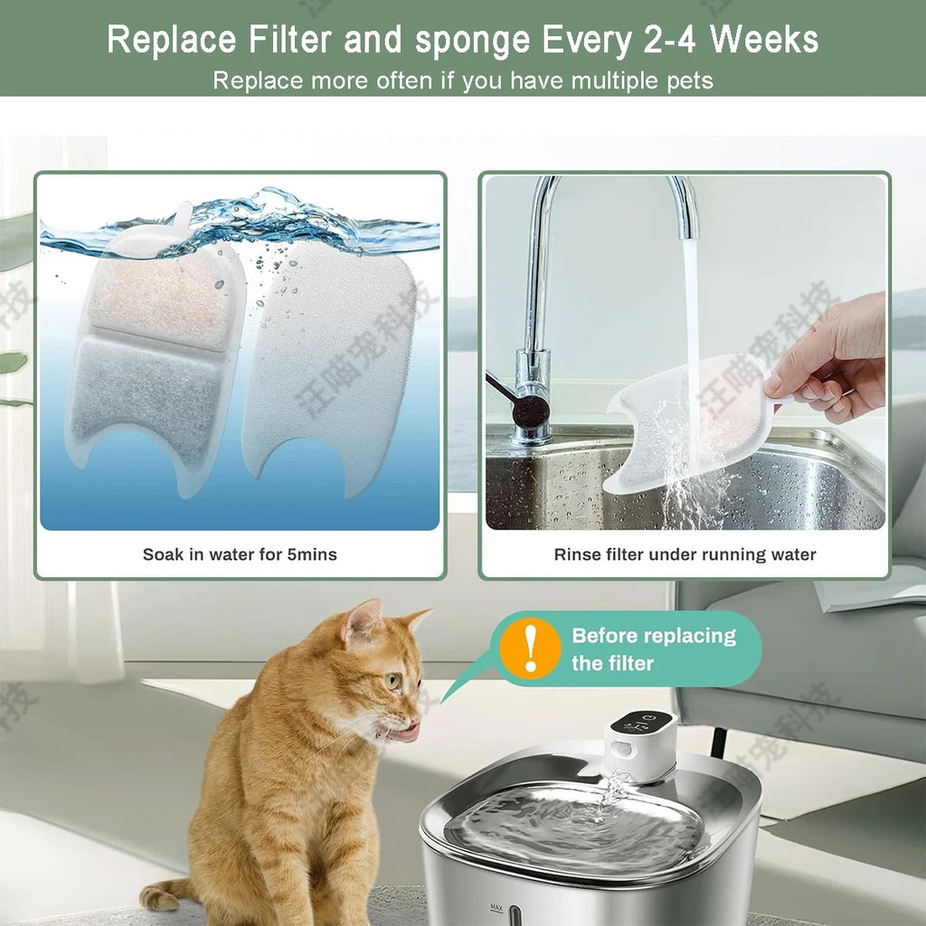 Pet Water Fountain Filters - 6/12/18/24 Pack Replacement Set