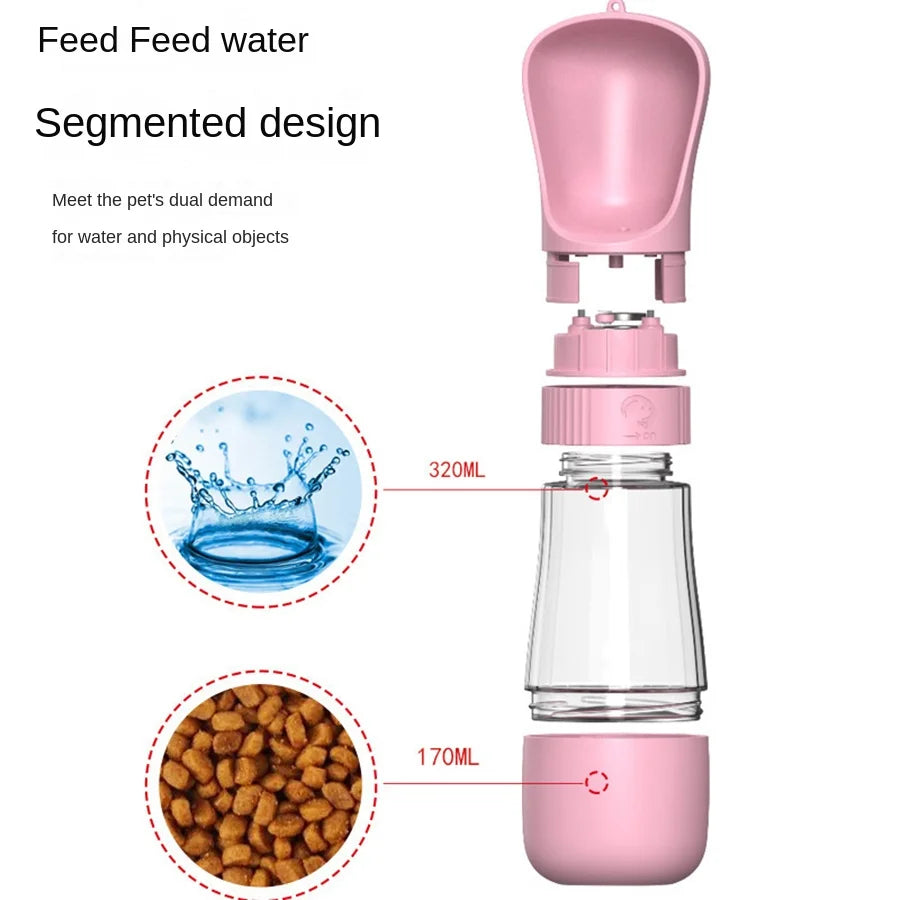 Pet Travel Tumbler - Portable Dog Walking Water & Food Cup