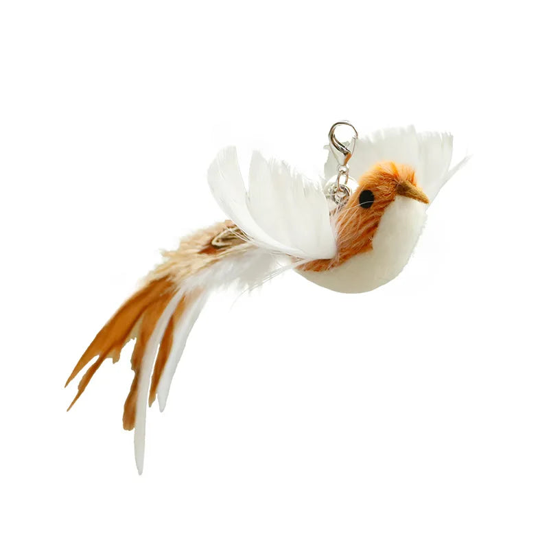 Hands-Free Cat Wand - Bird Feather Toy with Suction Cup & Bell
