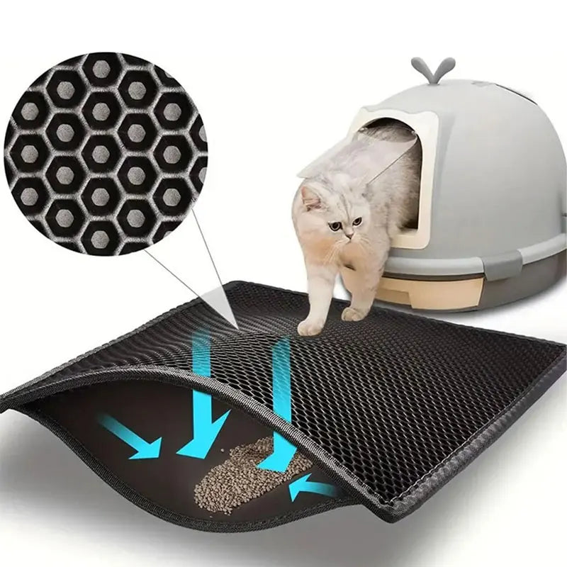 Waterproof Cat Litter Mat - Double Layer Litter Trapping Pad
