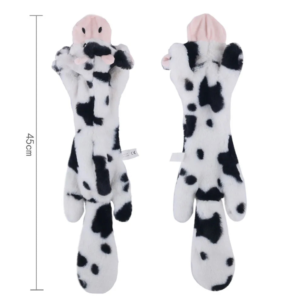Stuffingless Animal Dog Toy - No-Mess Squeaky & Crinkle Fun