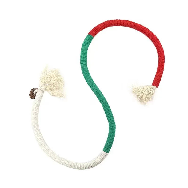 Interactive Cat Rope Toy - Silvervine Cotton Molar Teaser for Dental Care
