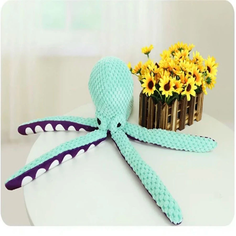 Interactive Plush Octopus Dog Toy - Sound & Anti-Demolition