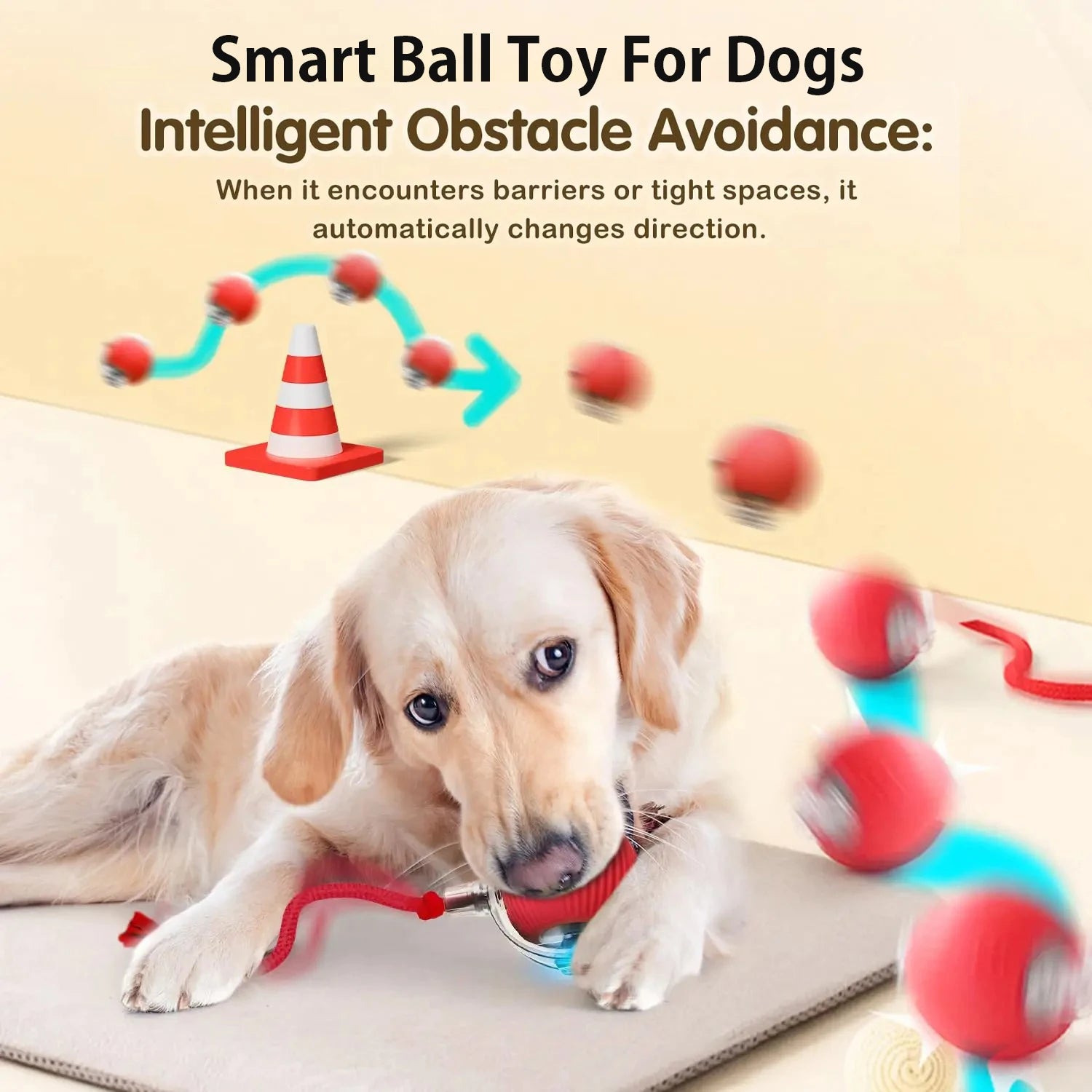 Smart Interactive Dog Ball - Automatic Rolling Rechargeable Toy