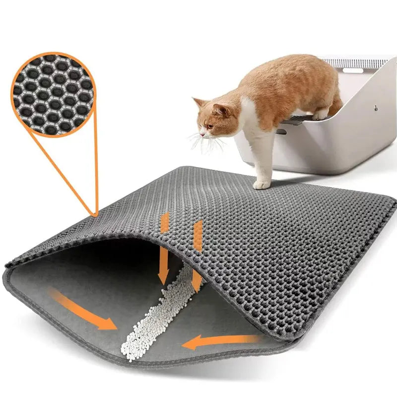 Waterproof Cat Litter Mat - Double Layer Litter Trapping Pad