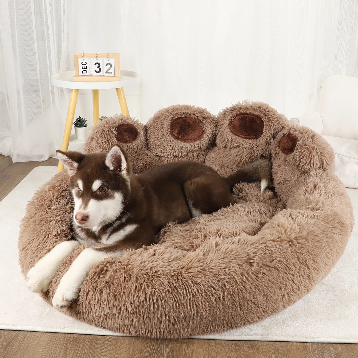 Fluffy Dog Bed - Large Sofa Basket for Dogs, Cats & Puppies