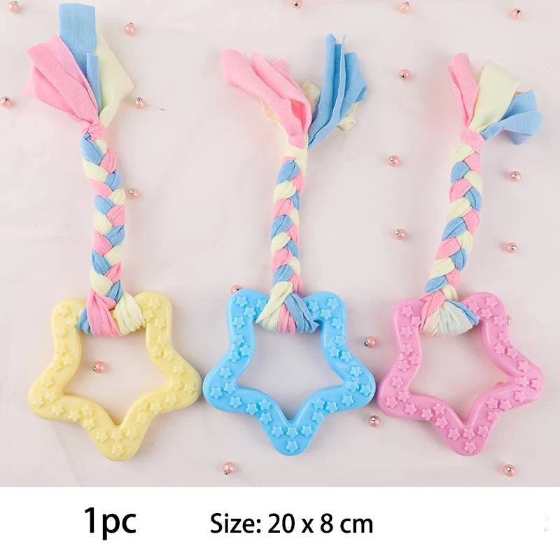 TPR Knot Dog Toys - Bite Resistant Dental Chew for Small Dogs
