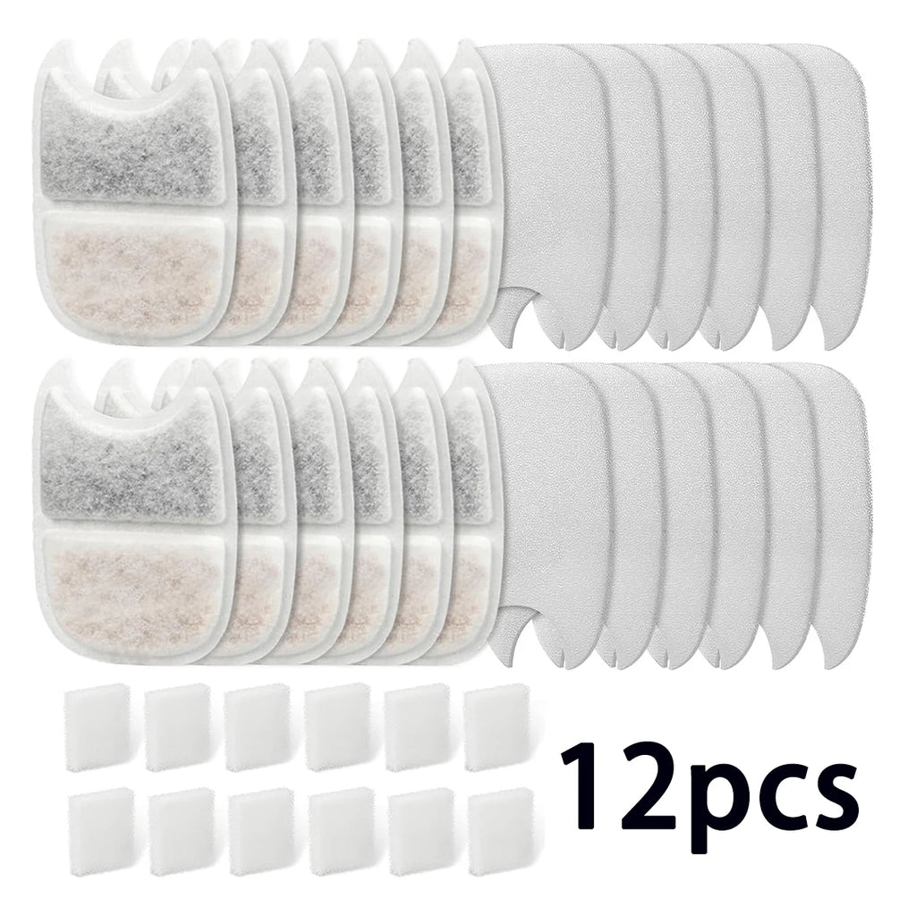Pet Water Fountain Filters - 6/12/18/24 Pack Replacement Set