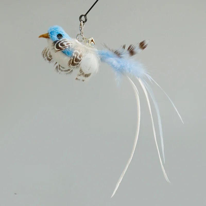 Hands-Free Cat Wand - Bird Feather Toy with Suction Cup & Bell