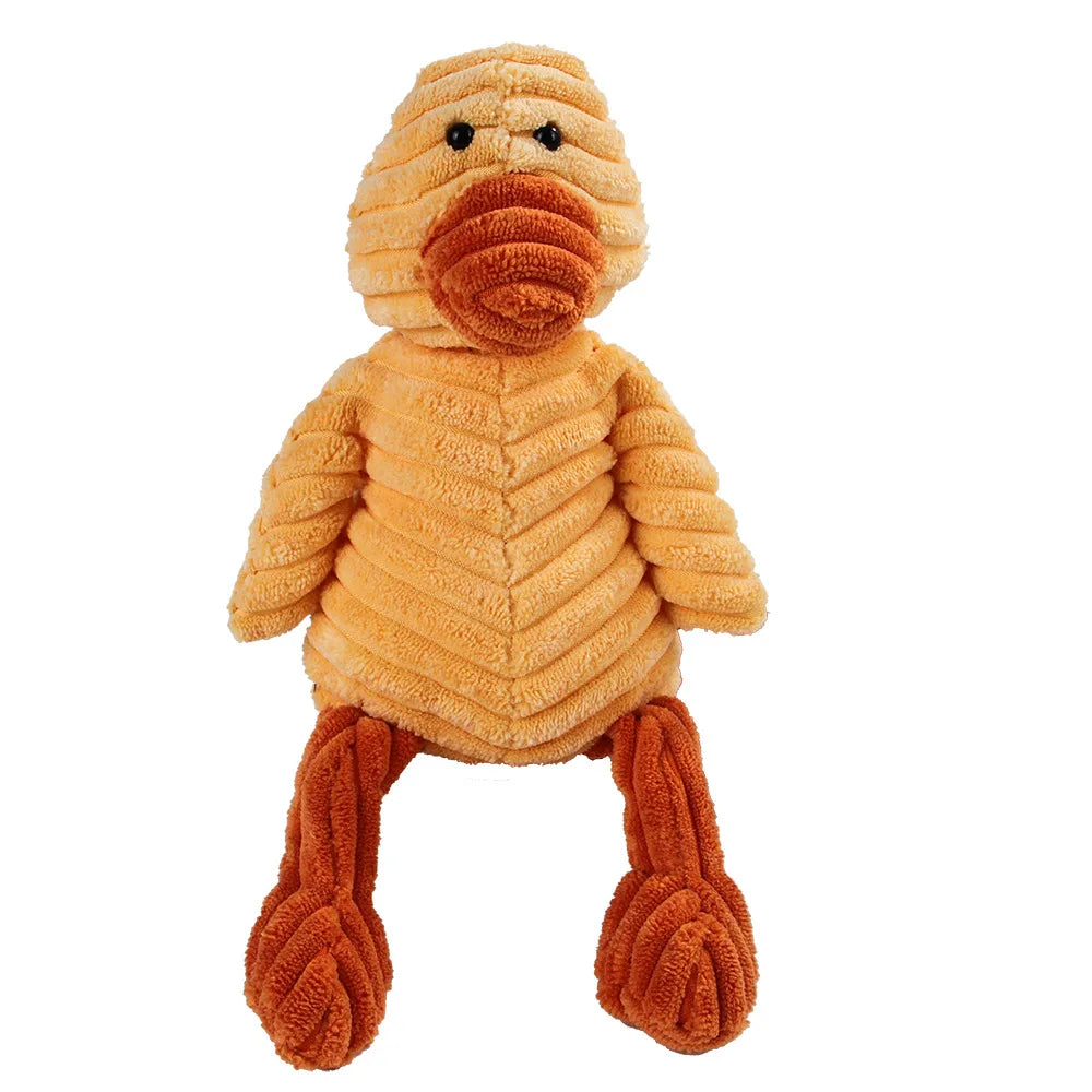 Corduroy Animal Molar Toy - Squeaky Monkey & Pig for Large Dogs
