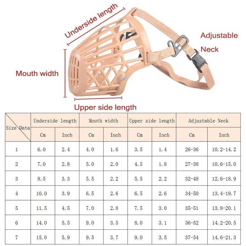 Adjustable Dog Muzzle - Safe & Breathable Training Tool