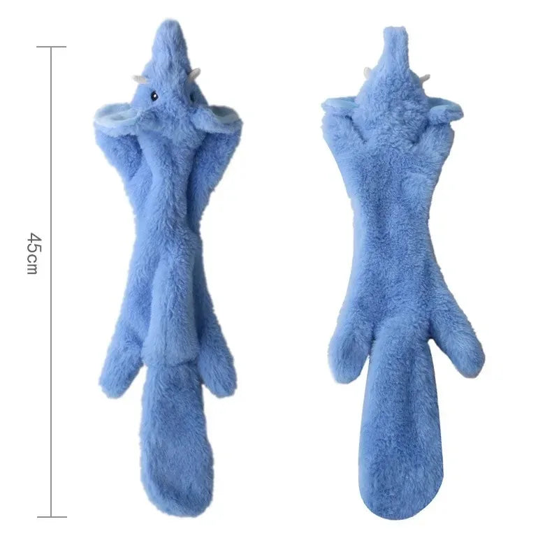 Stuffingless Animal Dog Toy - No-Mess Squeaky & Crinkle Fun