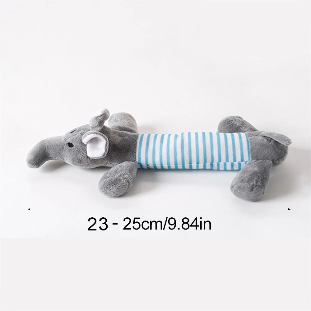 Stuffingless Animal Dog Toy - No-Mess Squeaky & Crinkle Fun