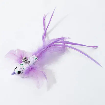 Hands-Free Cat Wand - Bird Feather Toy with Suction Cup & Bell