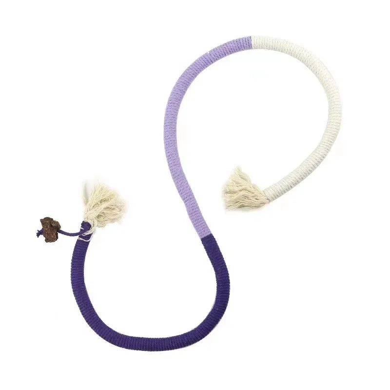 Interactive Cat Rope Toy - Silvervine Cotton Molar Teaser for Dental Care