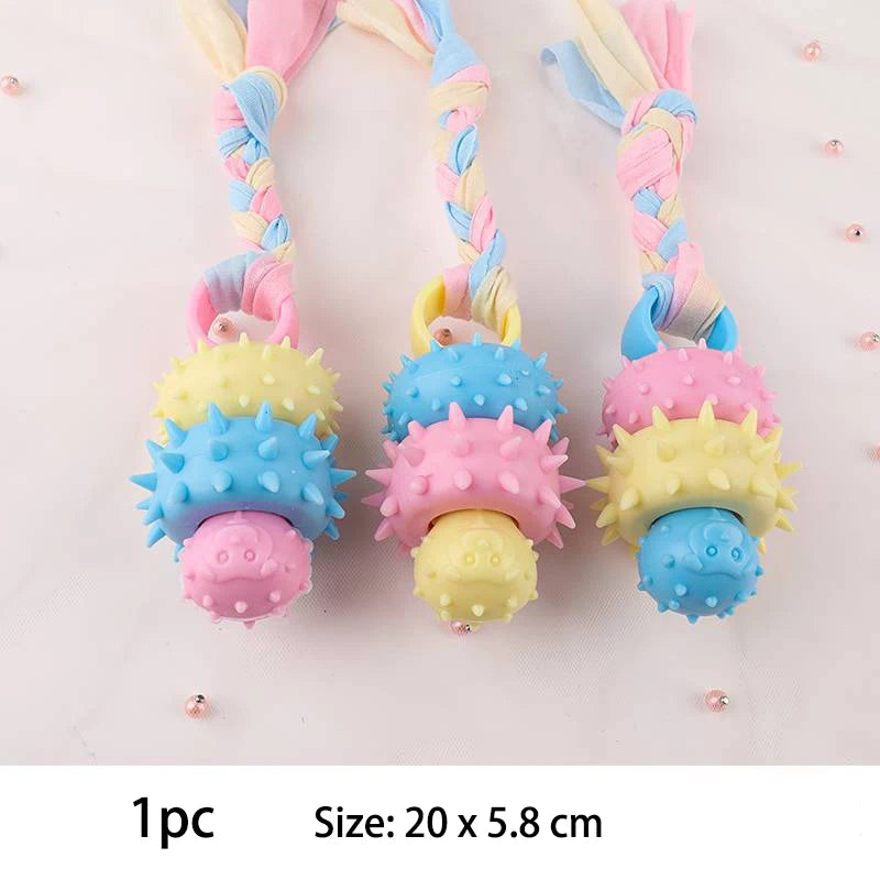 TPR Knot Dog Toys - Bite Resistant Dental Chew for Small Dogs