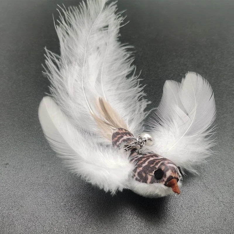 Hands-Free Cat Wand - Bird Feather Toy with Suction Cup & Bell