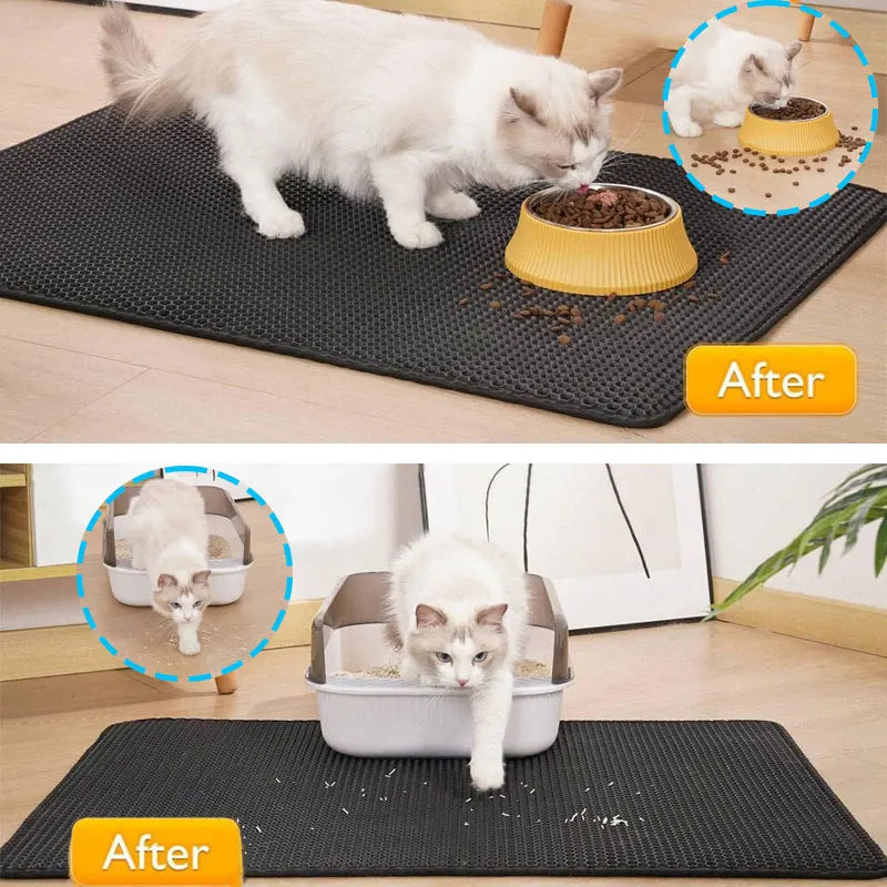 Waterproof Cat Litter Mat - Double Layer Litter Trapping Pad