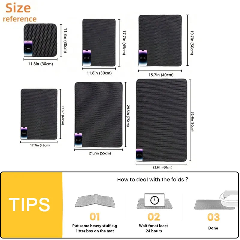 Waterproof Cat Litter Mat - Double Layer Litter Trapping Pad